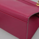 CELINE Hand Bag Leather 2way Gold Pink Auth KD168-16