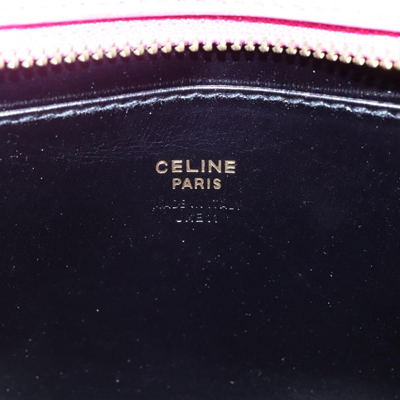 CELINE Hand Bag Leather 2way Gold Pink Auth KD168