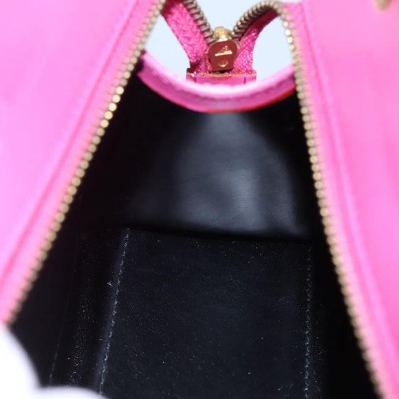 CELINE Hand Bag Leather 2way Gold Pink Auth KD168