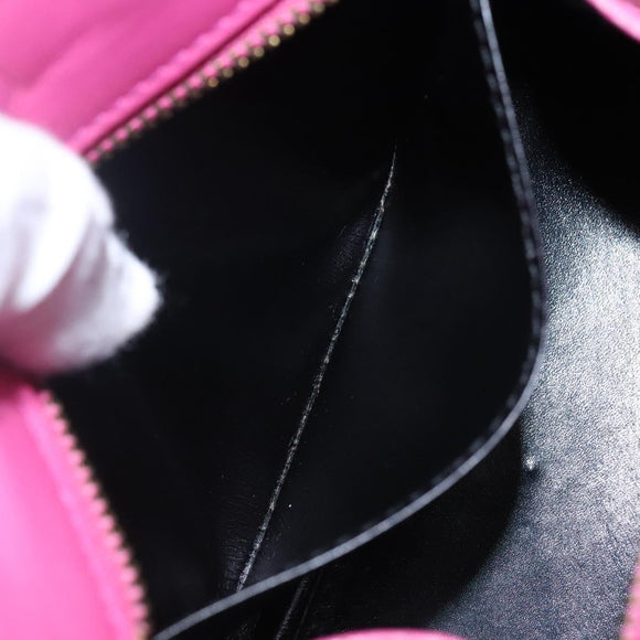 CELINE Hand Bag Leather 2way Gold Pink Auth KD168