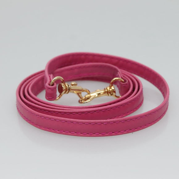 CELINE Hand Bag Leather 2way Gold Pink Auth KD168