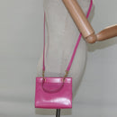 CELINE Hand Bag Leather 2way Gold Pink Auth KD168-21