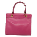 CELINE Hand Bag Leather 2way Gold Pink Auth KD168-2
