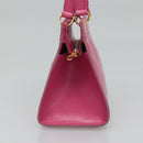 CELINE Hand Bag Leather 2way Gold Pink Auth KD168-3