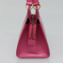 CELINE Hand Bag Leather 2way Gold Pink Auth KD168-4