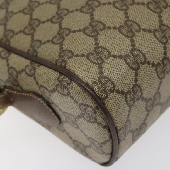 GUCCI GG Supreme Web Sherry Line Bag PVC Beige Gold 001 56 6472 4023 Auth KD170