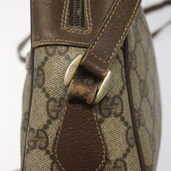 GUCCI GG Supreme Web Sherry Line Bag PVC Beige Gold 001 56 6472 4023 Auth KD170