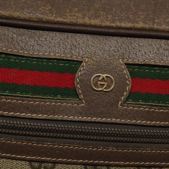 GUCCI GG Supreme Web Sherry Line Bag PVC Beige Gold 001 56 6472 4023 Auth KD170