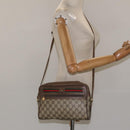 GUCCI GG Supreme Web Sherry Line Bag PVC Beige Gold 001 56 6472 4023 Auth KD170-24