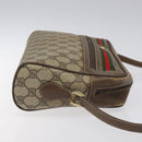 GUCCI GG Supreme Web Sherry Line Bag PVC Beige Gold 001 56 6472 4023 Auth KD170-3