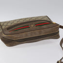 GUCCI GG Supreme Web Sherry Line Bag PVC Beige Gold 001 56 6472 4023 Auth KD170-6