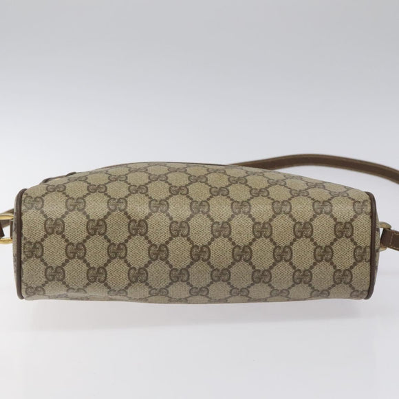 GUCCI GG Supreme Web Sherry Line Bag PVC Beige Gold 001 56 6472 4023 Auth KD170