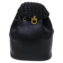 Salvatore Ferragamo Backpack Leather Black Gold Auth KD177-13