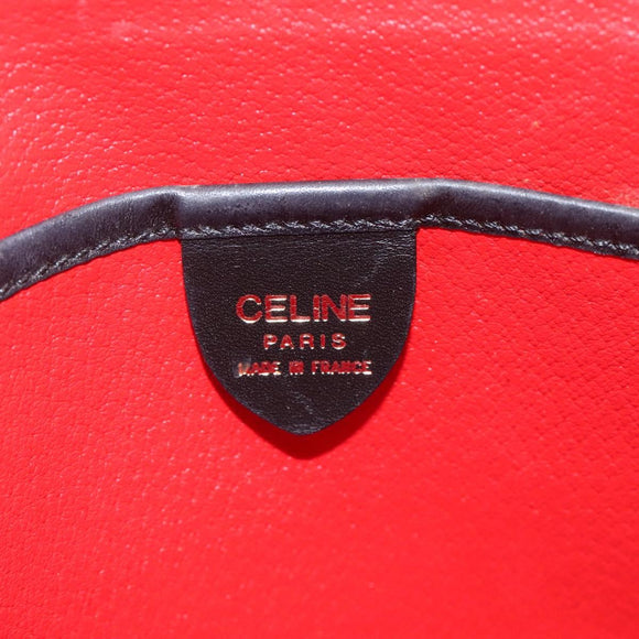 CELINE Shoulder Bag Leather Black Gold Auth KD180