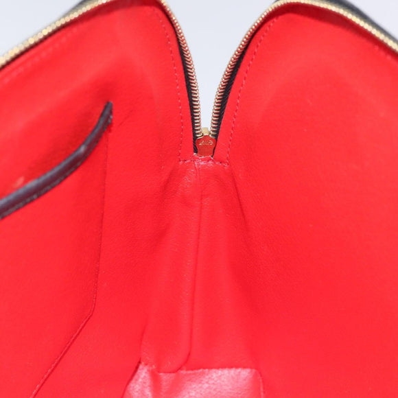 CELINE Shoulder Bag Leather Black Gold Auth KD180