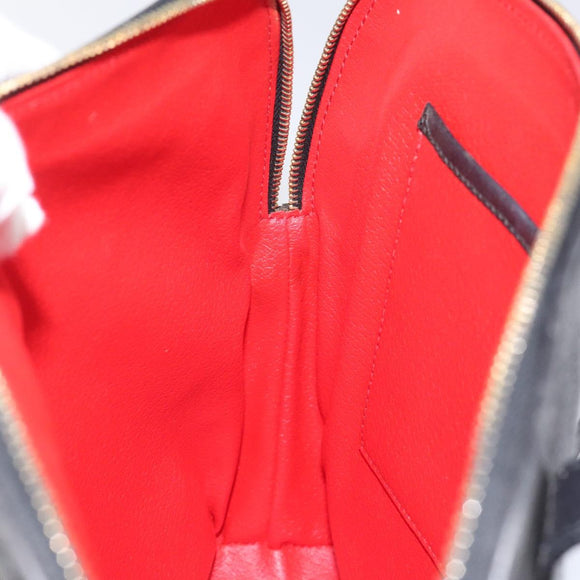 CELINE Shoulder Bag Leather Black Gold Auth KD180