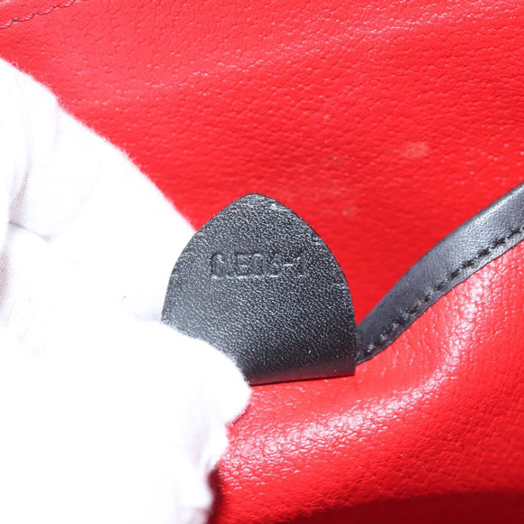 CELINE Shoulder Bag Leather Black Gold Auth KD180