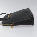 CELINE Shoulder Bag Leather Black Gold Auth KD180-5