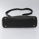 CELINE Shoulder Bag Leather Black Gold Auth KD180-9