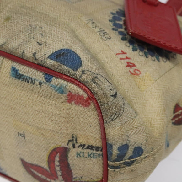 BVLGARI Tote Bag Coated Canvas Beige Auth KD184