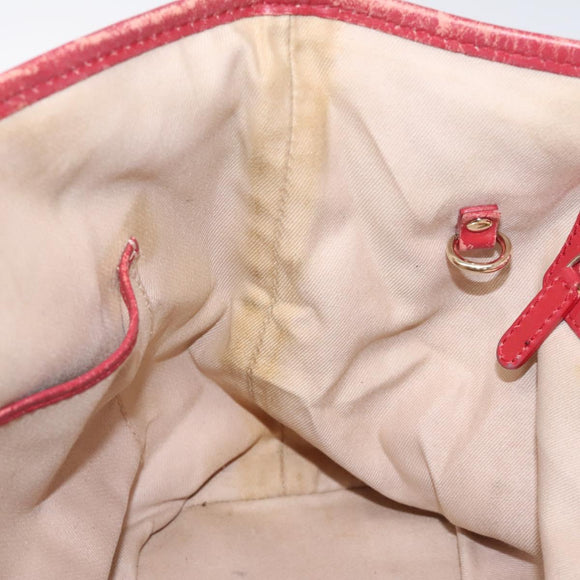 BVLGARI Tote Bag Coated Canvas Beige Auth KD184