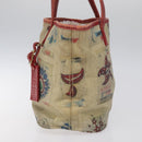 BVLGARI Tote Bag Coated Canvas Beige Auth KD184-5