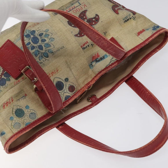 BVLGARI Tote Bag Coated Canvas Beige Auth KD184