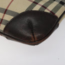 BURBERRY Nova Check Shoulder Bag Canvas Beige Auth KD198-9