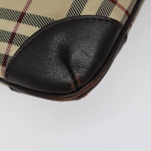 BURBERRY Nova Check Shoulder Bag Canvas Beige Auth KD198