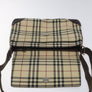 BURBERRY Nova Check Shoulder Bag Canvas Beige Auth KD198-11