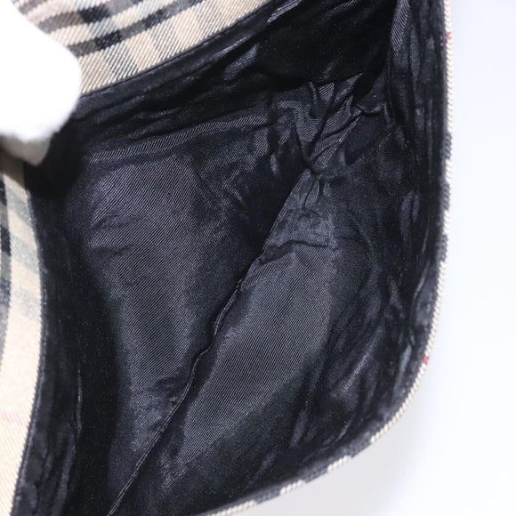 BURBERRY Nova Check Shoulder Bag Canvas Beige Auth KD198