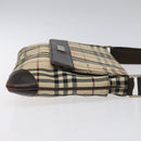 BURBERRY Nova Check Shoulder Bag Canvas Beige Auth KD198-3