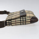 BURBERRY Nova Check Shoulder Bag Canvas Beige Auth KD198-4