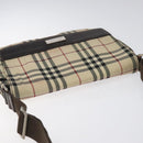 BURBERRY Nova Check Shoulder Bag Canvas Beige Auth KD198-6