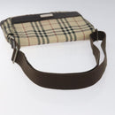 BURBERRY Nova Check Shoulder Bag Canvas Beige Auth KD198-7