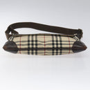 BURBERRY Nova Check Shoulder Bag Canvas Beige Auth KD198-5