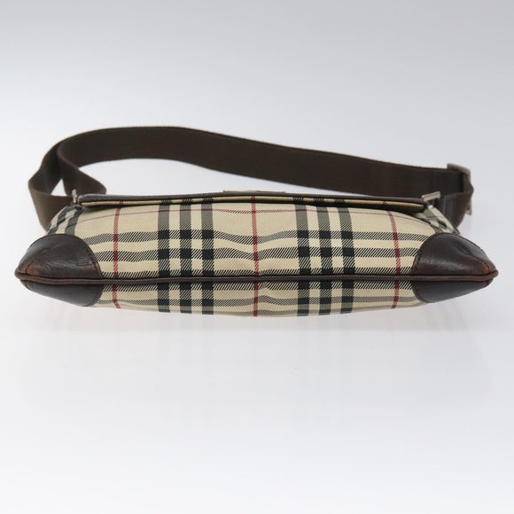 BURBERRY Nova Check Shoulder Bag Canvas Beige Auth KD198