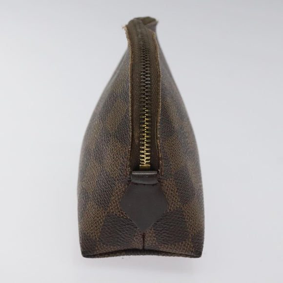 LOUIS VUITTON Damier Ebene Pochette Cosmetic PM Pouch N47516 LV Auth KD199