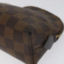 LOUIS VUITTON Damier Ebene Pochette Cosmetic PM Pouch N47516 LV Auth KD199-7