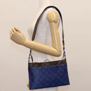 LOUIS VUITTON Monogram Pacific Split Sacoche Shoulder Bag Blue M43854 Auth KD201-22