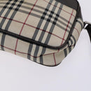 BURBERRY Nova Check Shoulder Bag Canvas Beige Auth KD202-14