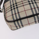 BURBERRY Nova Check Shoulder Bag Canvas Beige Auth KD202-15
