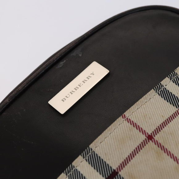 BURBERRY Nova Check Shoulder Bag Canvas Beige Auth KD202