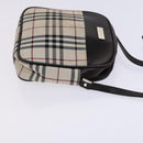 BURBERRY Nova Check Shoulder Bag Canvas Beige Auth KD202-3