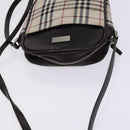 BURBERRY Nova Check Shoulder Bag Canvas Beige Auth KD202-6