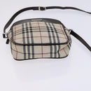 BURBERRY Nova Check Shoulder Bag Canvas Beige Auth KD202-5