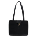 CELINE Shoulder Bag Suede Black Auth KD203-13