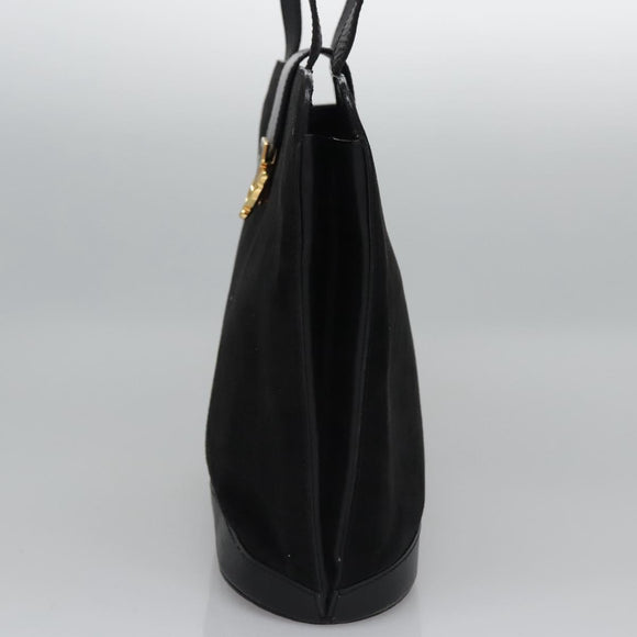 CELINE Shoulder Bag Suede Black Auth KD203