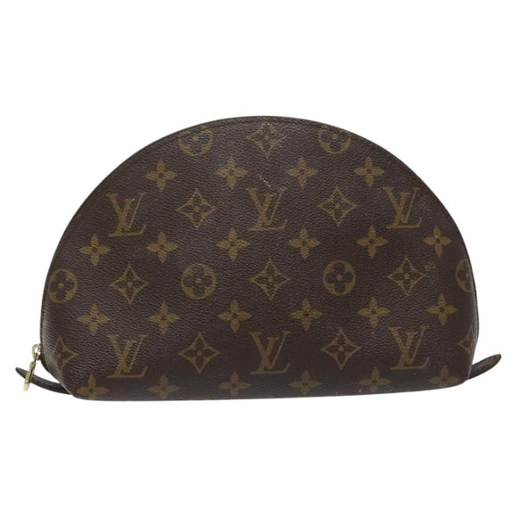 LOUIS VUITTON Monogram Trousse Demi Ronde Cosmetic Pouch M47520 LV Auth KD207