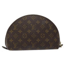 LOUIS VUITTON Monogram Trousse Demi Ronde Cosmetic Pouch M47520 LV Auth KD207-2